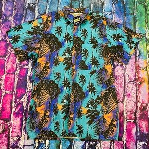 Vintage Generation One  Palm Tree Hawaiian button up size Large